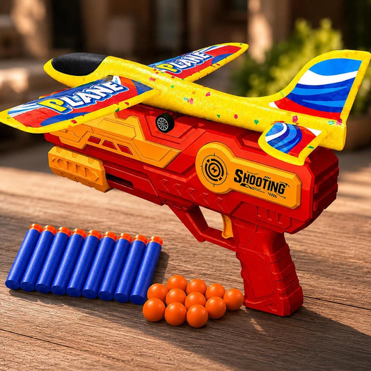 3-in-1 Plane Launcher | Foam Plane, Darts & Ball Shooter
