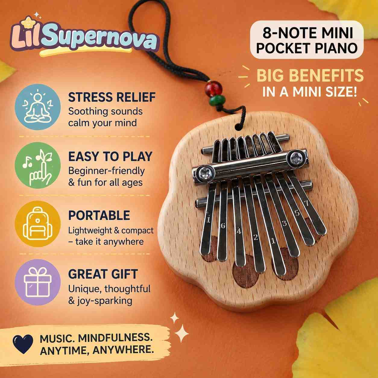 8-Note Mini Thumb Piano Kalimba