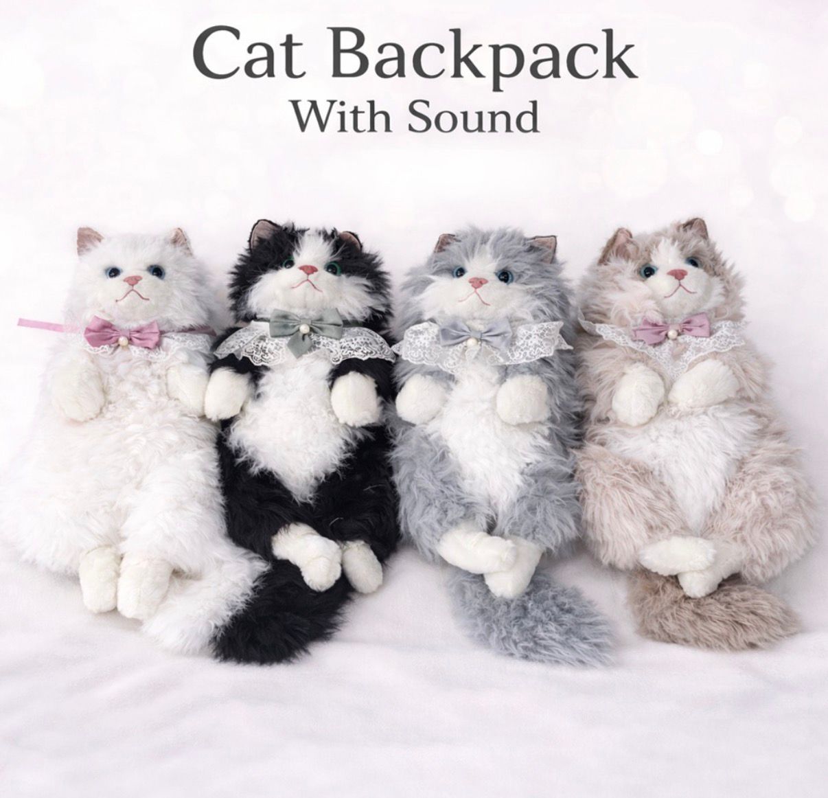 Cat Plush Backpack with Sound