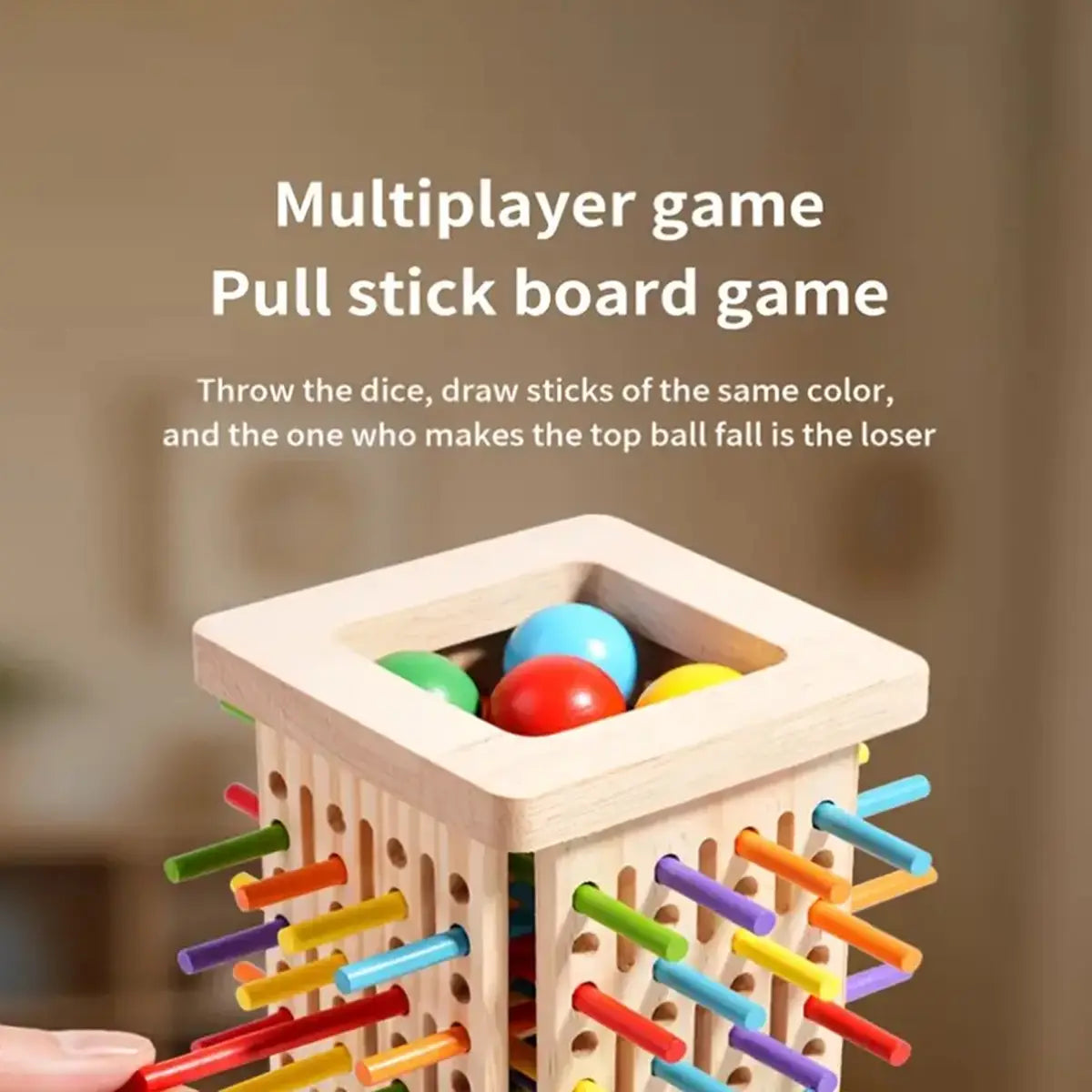 Wooden 3-in-1 Stick Pulling Balance Game