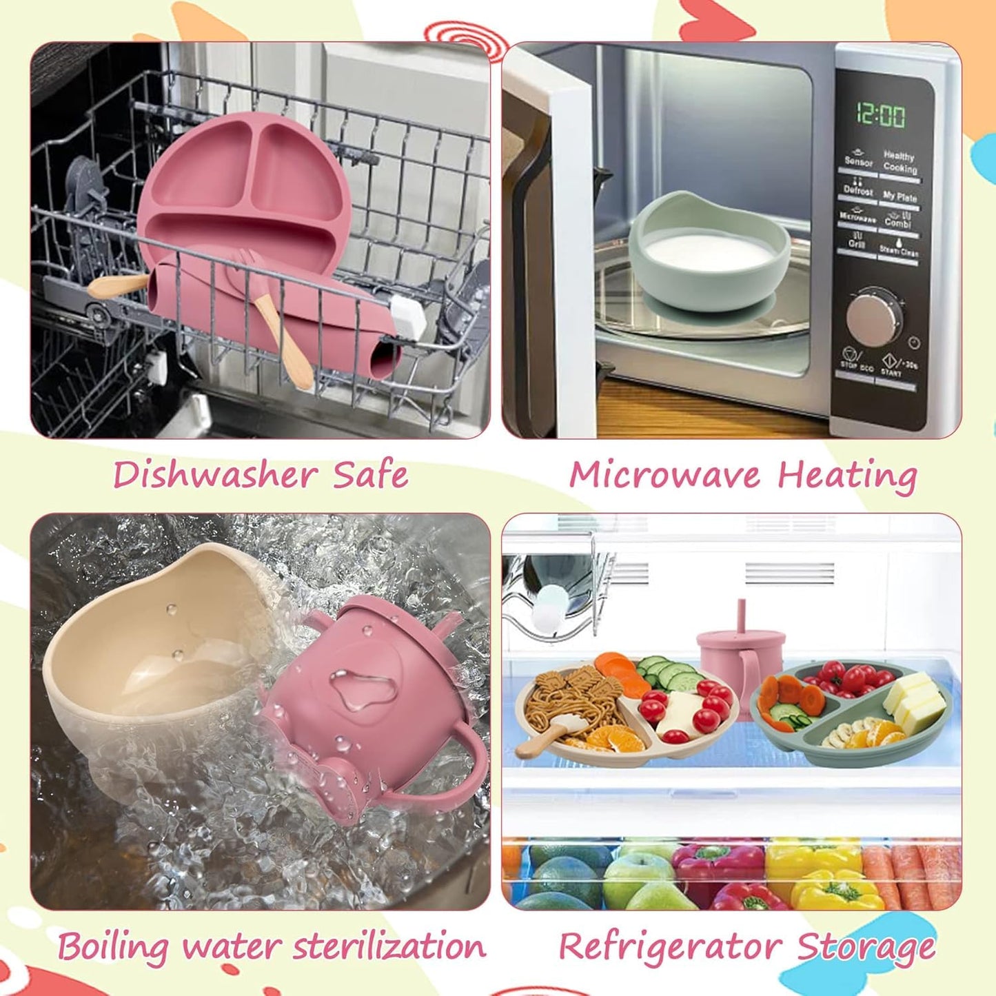 6 Pcs Silicone Baby Feeding Set