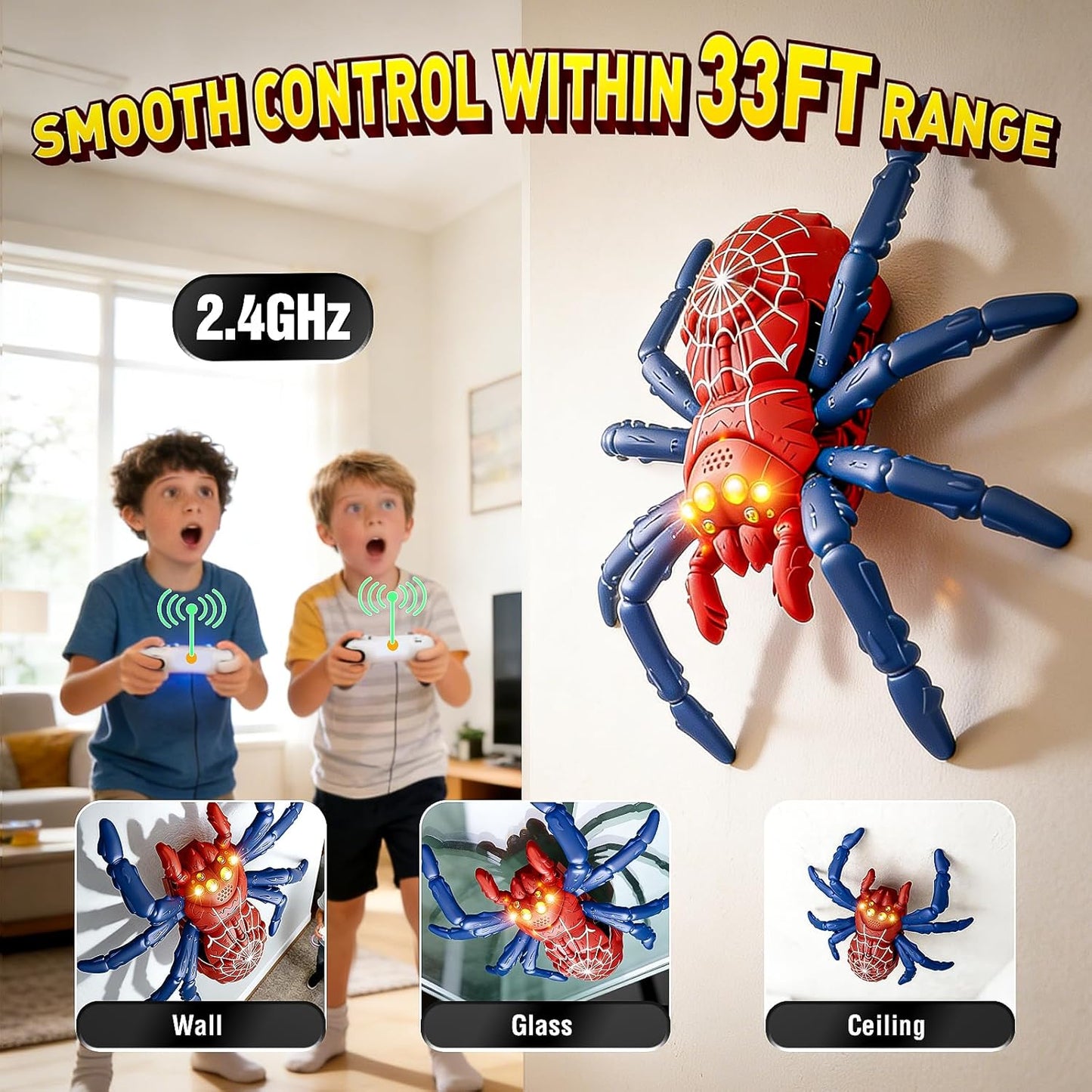 Wall-Crawl Remote Spider Toy