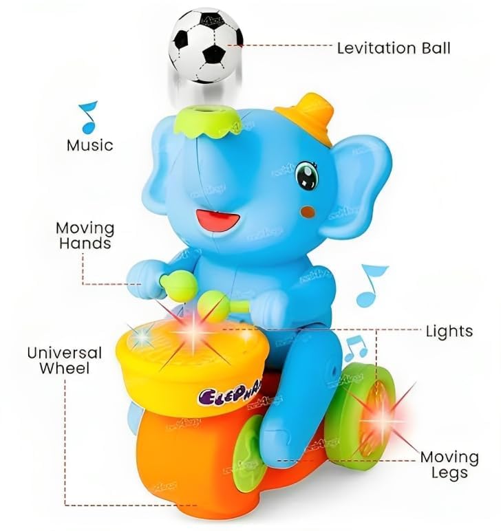 Elephant Musician Toy with Floating Ball