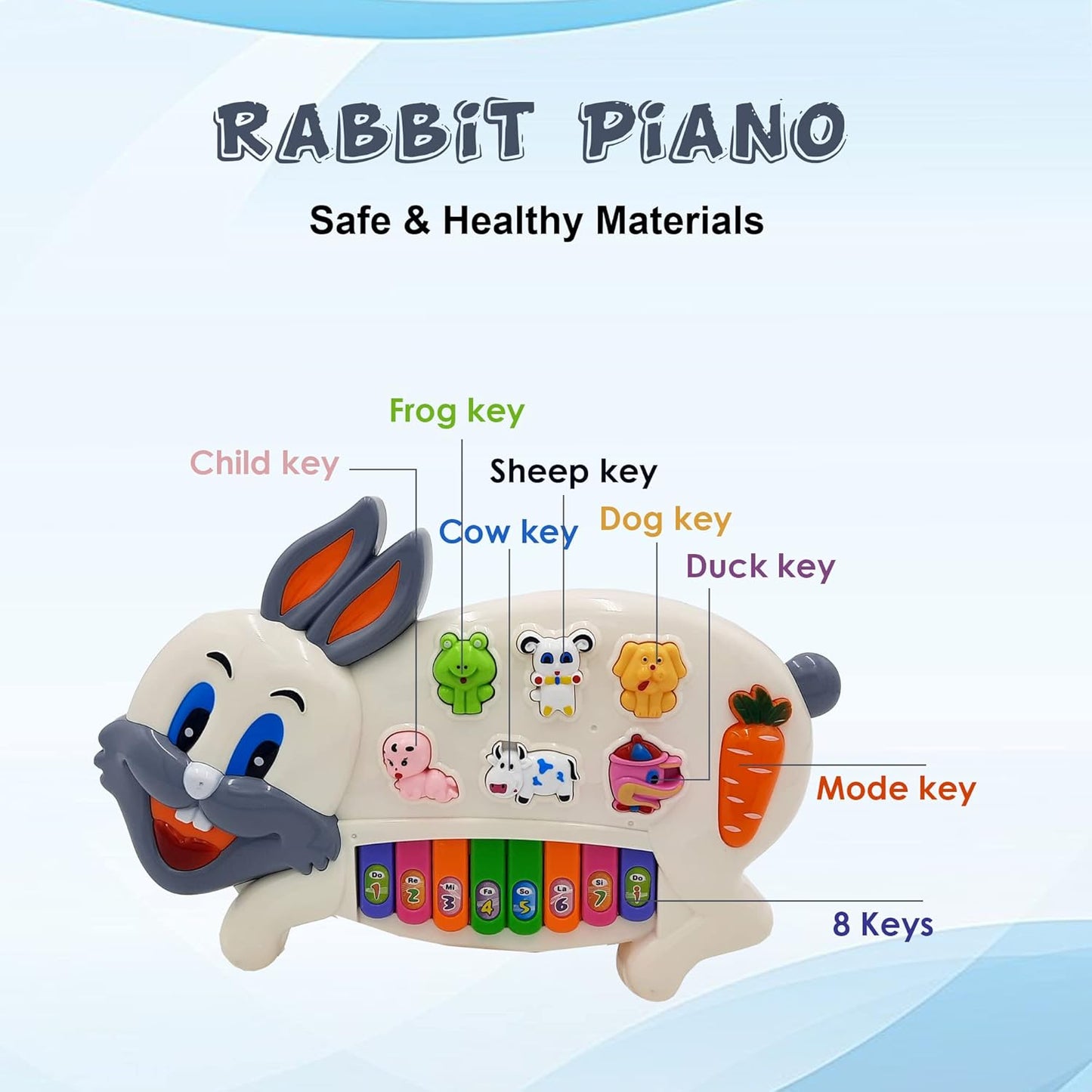 Rabbit Musical Piano with Lights