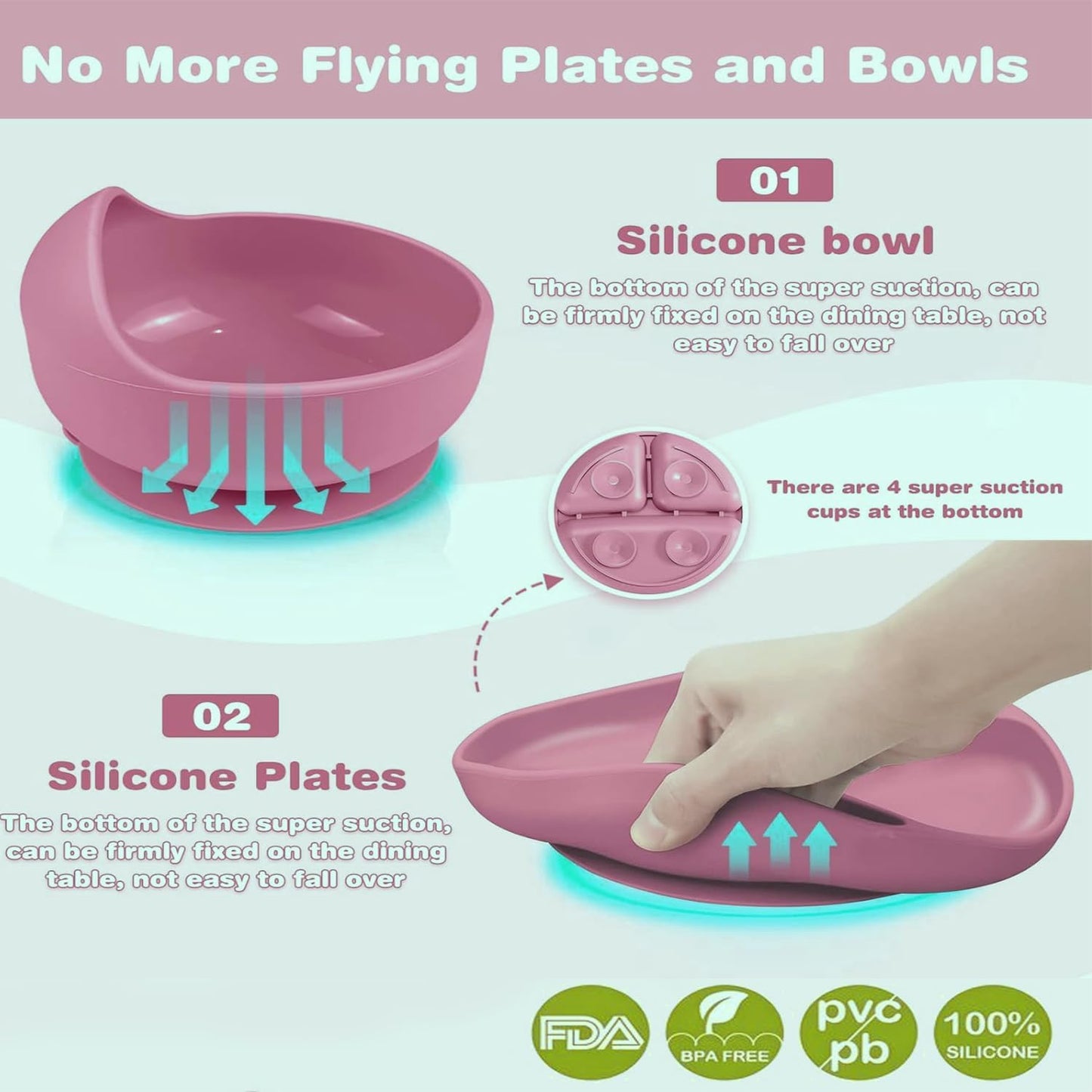 6 Pcs Silicone Baby Feeding Set