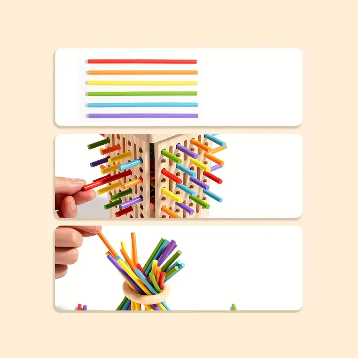 Wooden 3-in-1 Stick Pulling Balance Game