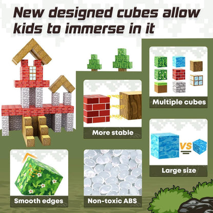 Kidology Magnetic Building Blocks MineCrafter Set