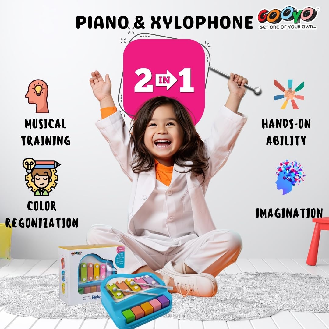 2 in 1  Mini Piano Xylophone