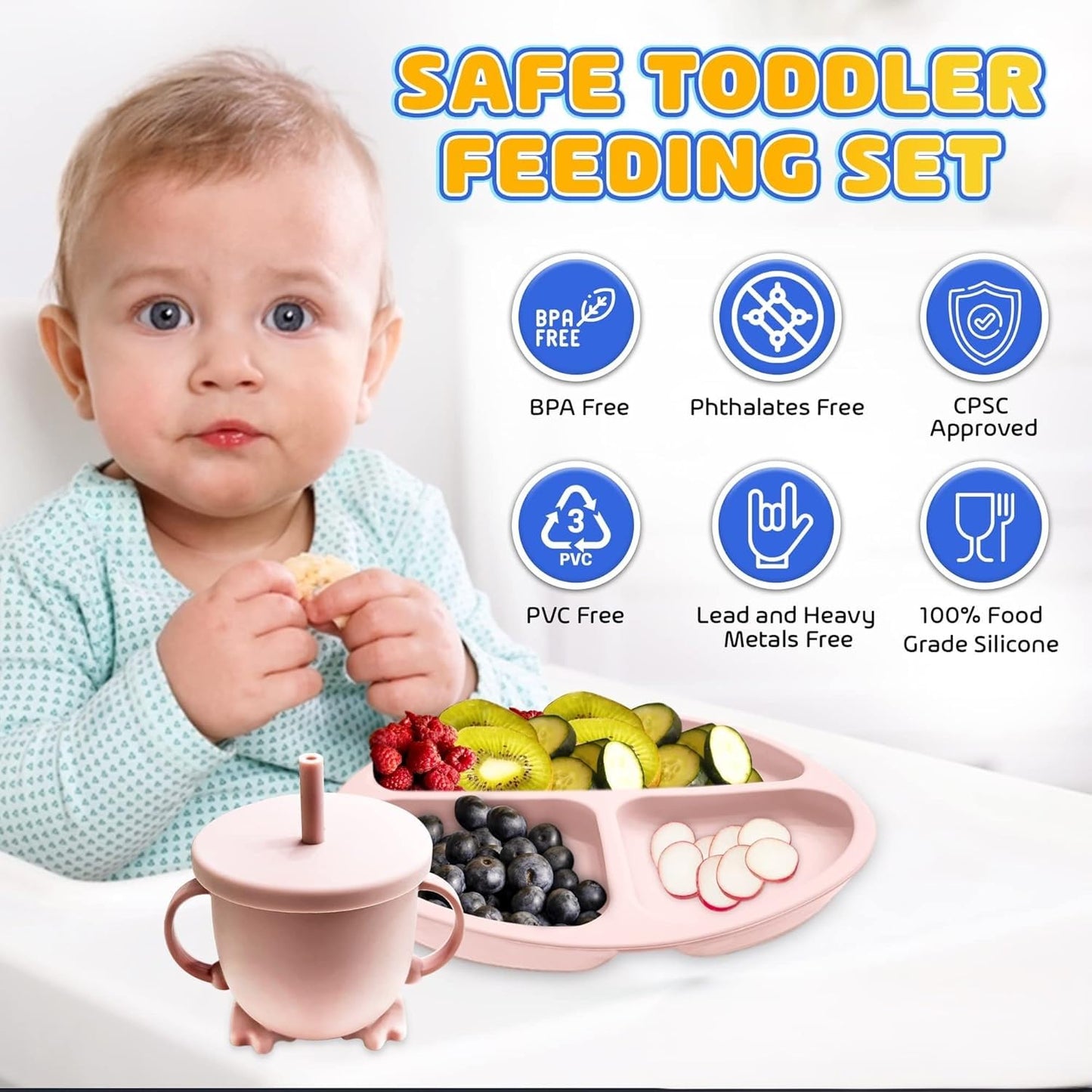 6 Pcs Silicone Baby Feeding Set