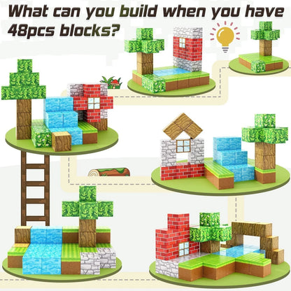 Kidology Magnetic Building Blocks MineCrafter Set