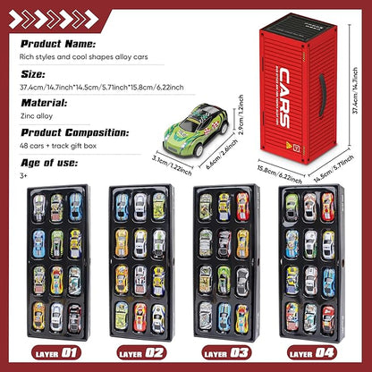 Kidology 48PCS Die-Cast Pull Back Cars Set