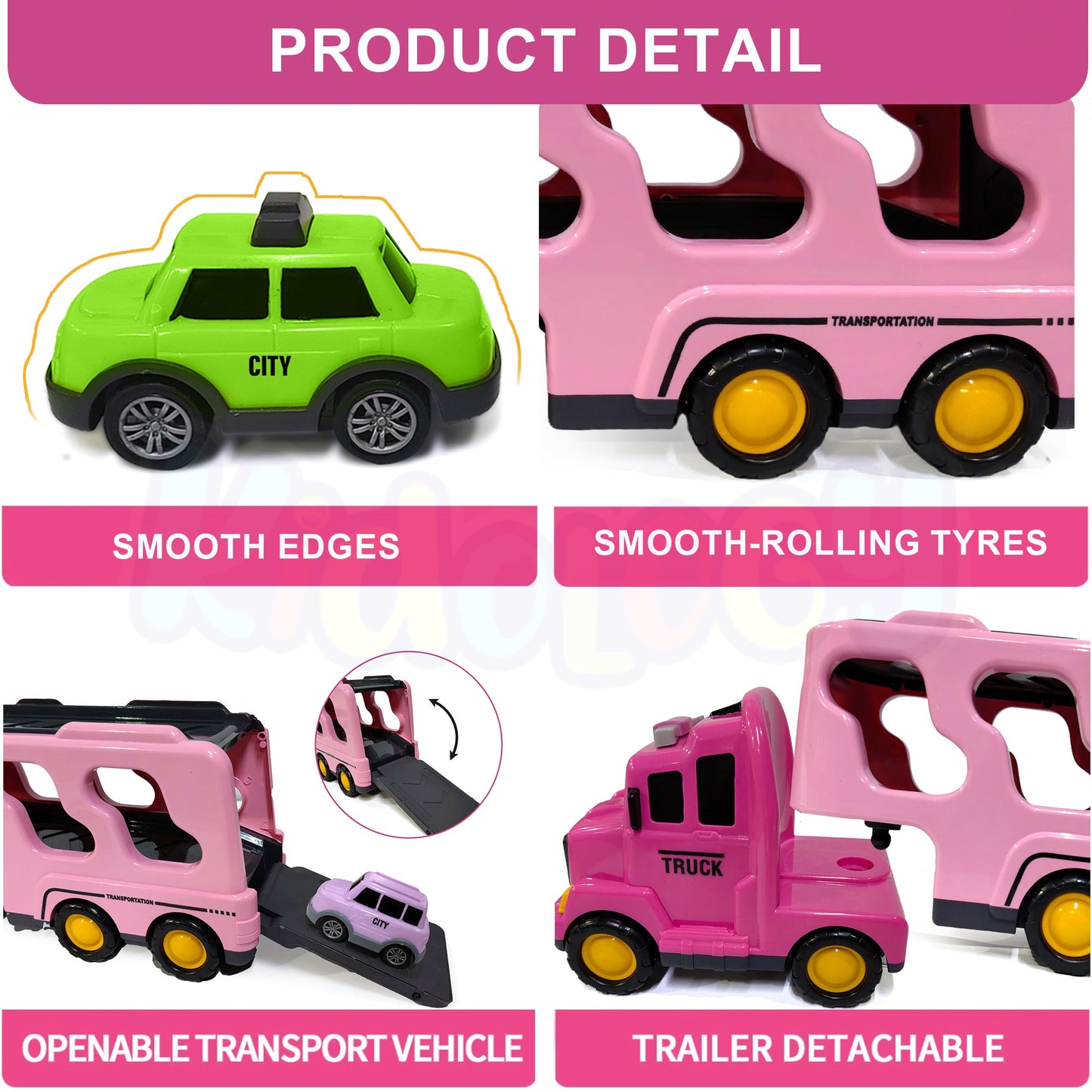 Kidology 5-in-1 Friction-Powered Truck Toy