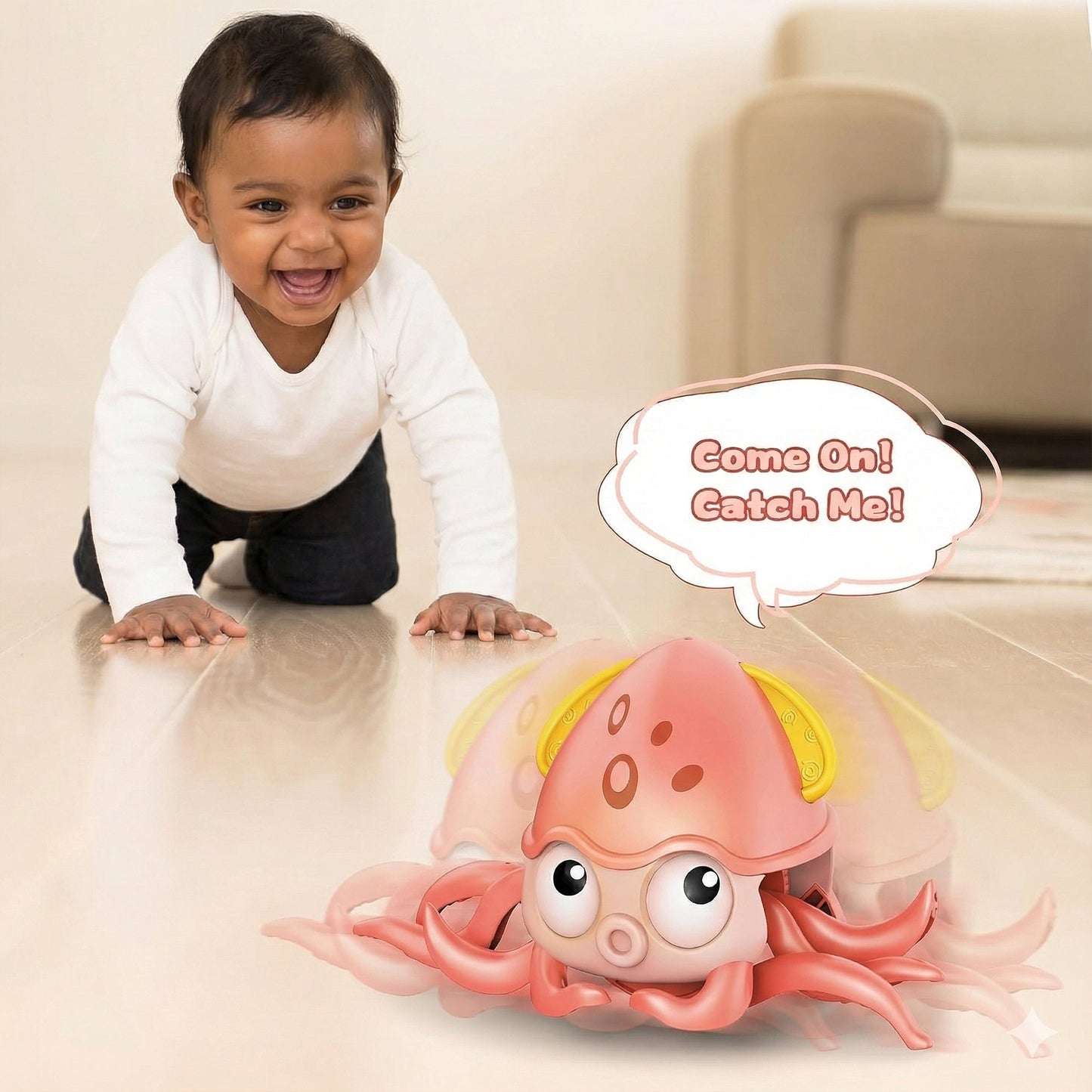 Kidology Sensing Crawling Octopus Baby Toy