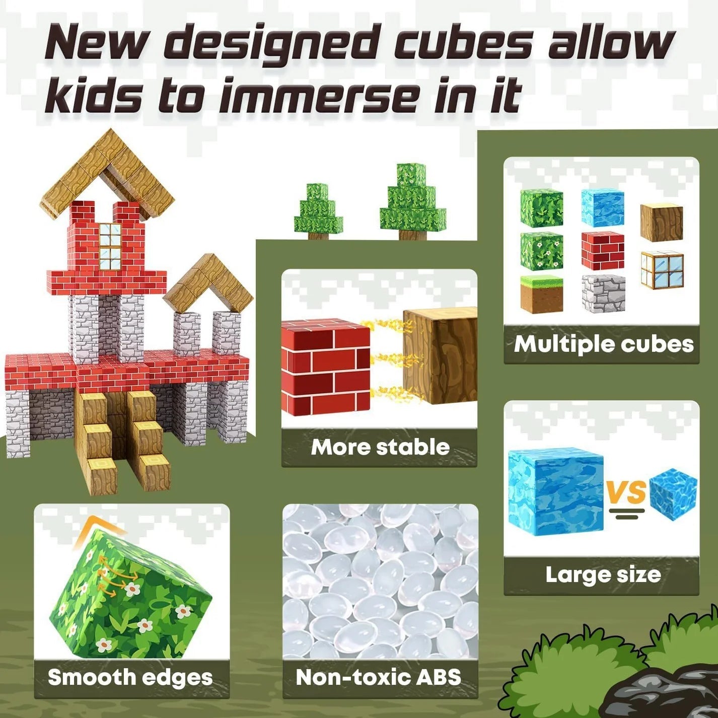 Kidology Magnetic Building Blocks MineCrafter Set