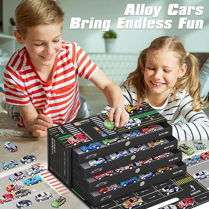 Kidology 48PCS Die-Cast Pull Back Cars Set