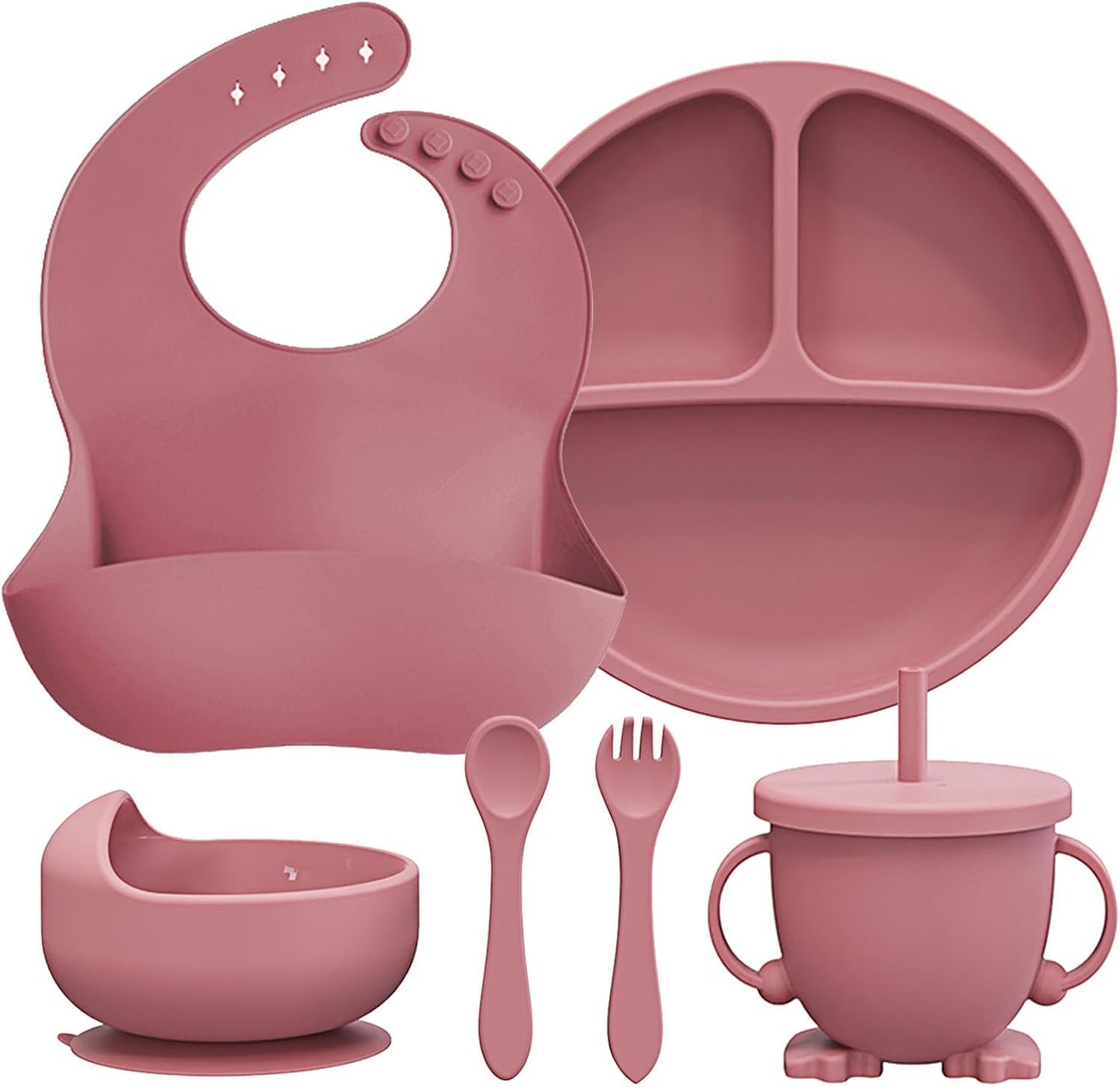 6 Pcs Silicone Baby Feeding Set