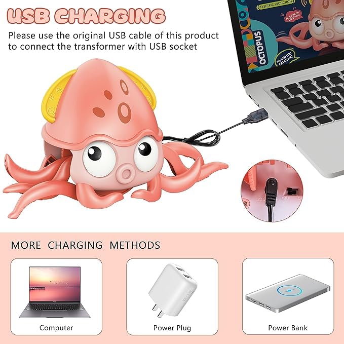 Kidology Sensing Crawling Octopus Baby Toy