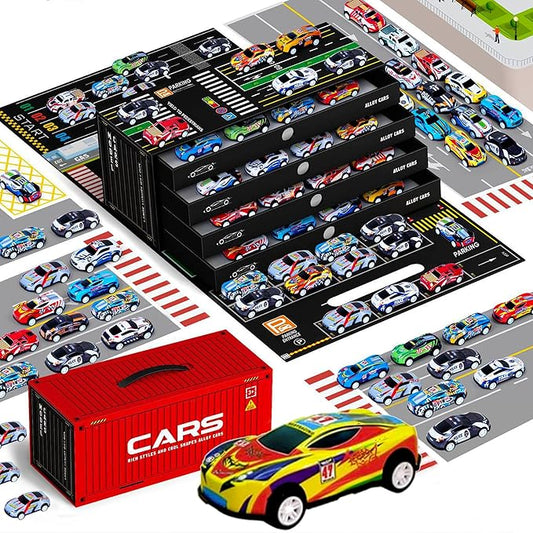 Kidology 48PCS Die-Cast Pull Back Cars Set