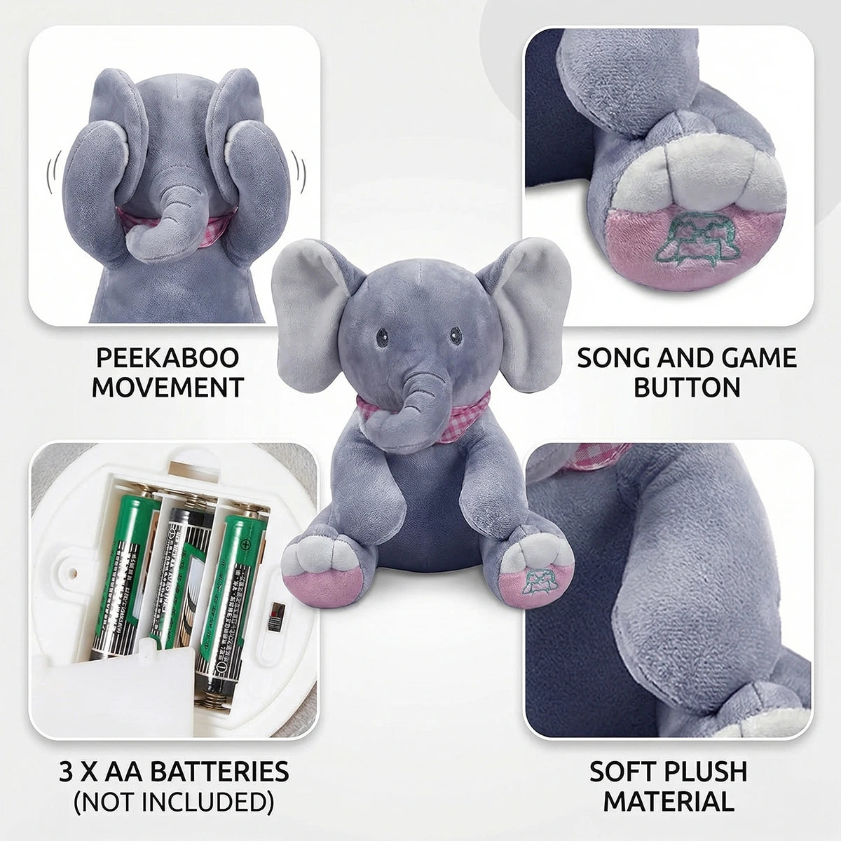 Peekaboo Musical Elephant Plush Toy