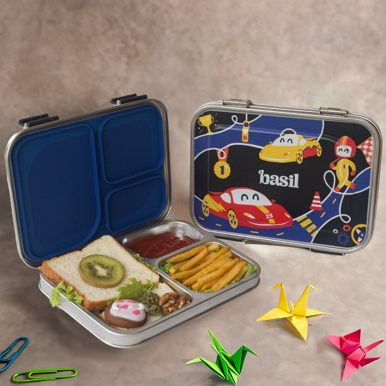 Black Cars Kids Bento Box