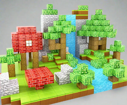 Kidology Magnetic Building Blocks MineCrafter Set