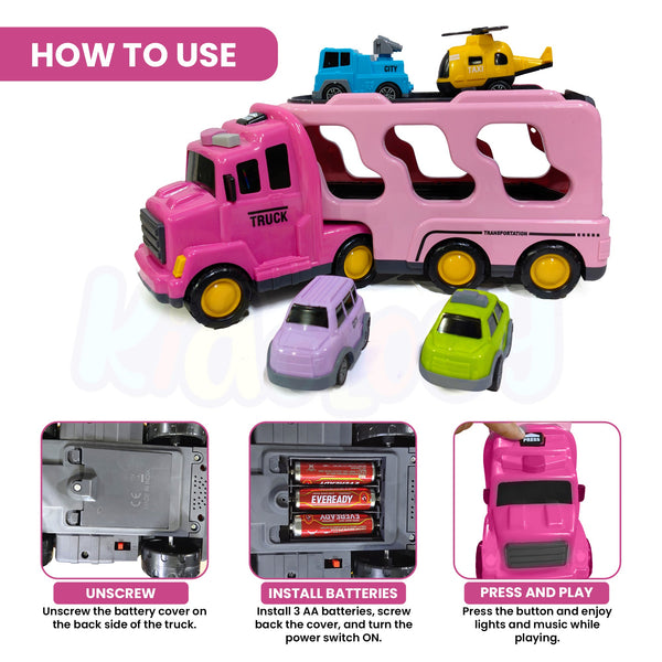 Kidology 5-in-1 Friction-Powered Truck Toy