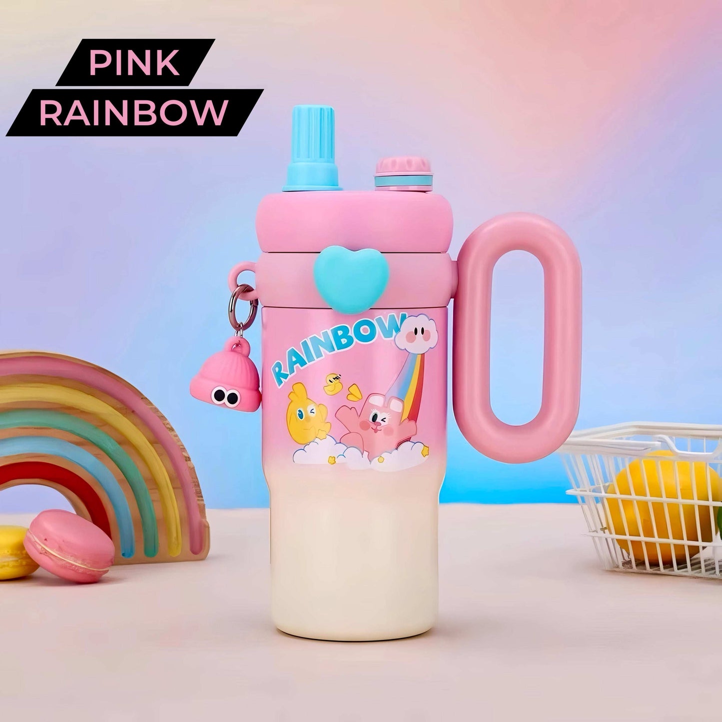 Rainbow Sip Tumbler – 900ML | Cute Kawaii