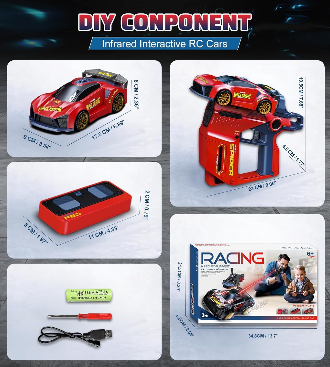 3-in-1 Infrared Gun Shooting RC Car