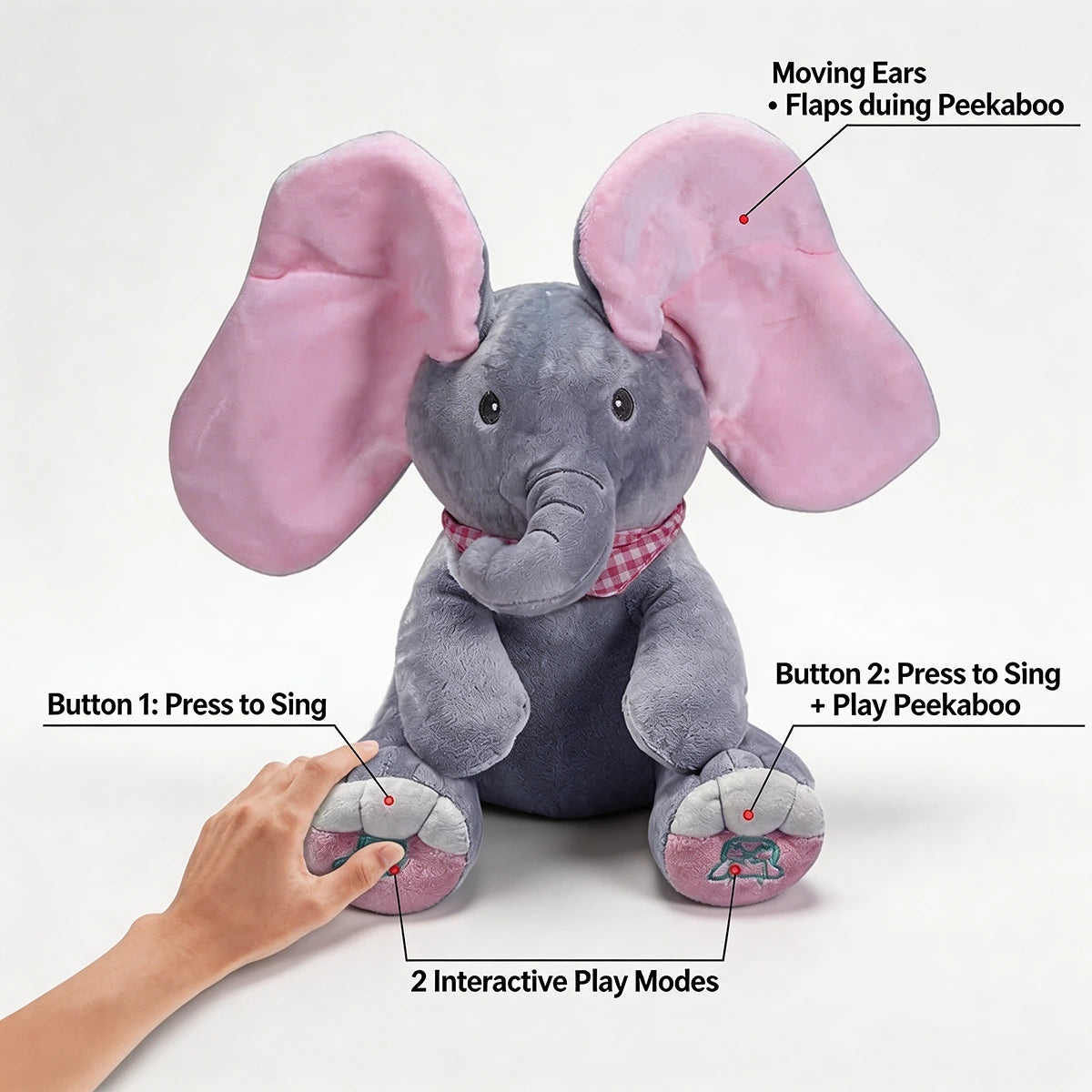 Peekaboo Musical Elephant Plush Toy